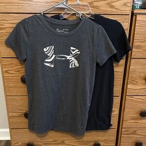 Under Armour Zebra Logo Gray T-Shirt and black tshirt